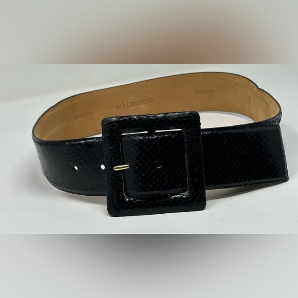 W. Kleinberg Women’s Black Python Belt Sz S